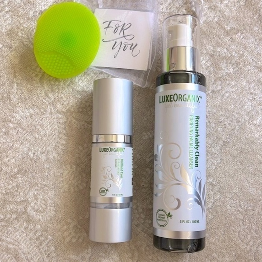 Brand New LuxeOrganix Bio-Advanced Eye Cream Purifying Facial Cleanser Scrubber